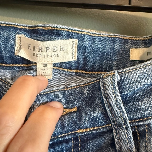 Harper Heritage High Rise Kick Crop denim - Picture 3 of 4